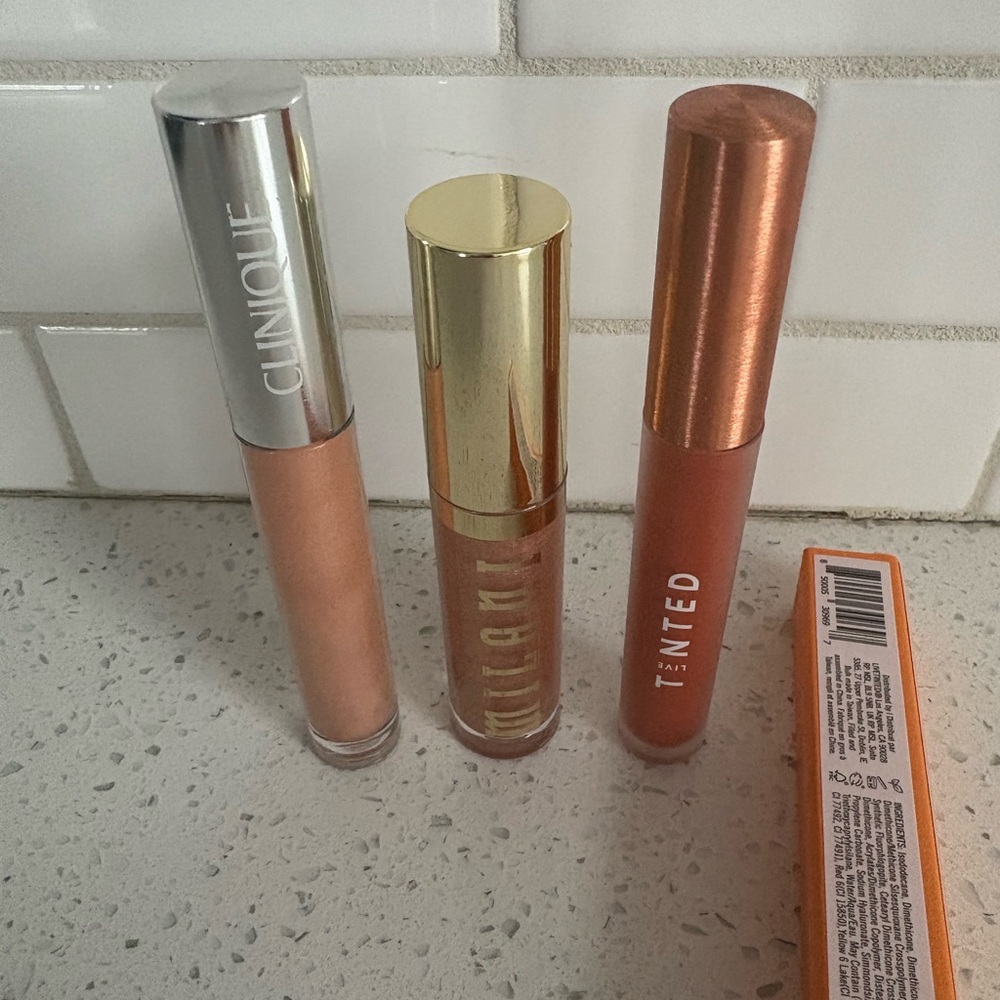 Milani, Clinique, and Live Tinted Lip Gloss Set Full Size Set of Three - Picture 2 of 5